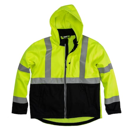 Berne Hi-Vis Softshell Jacket, Class 3 Yellow, L HVJS206