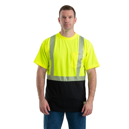 Berne Hi-Vis Color Block T-Shirt, polyester birdseye mesh, Yellow, 5XLT HVK017