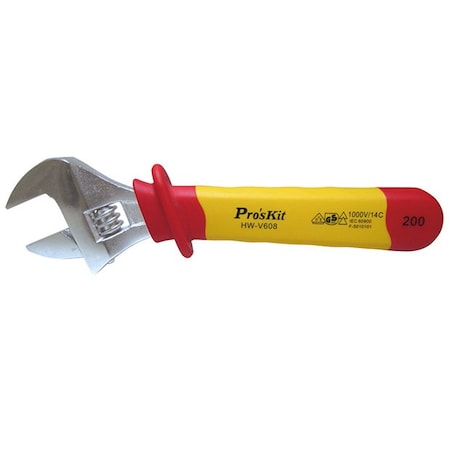 Proskit VDE 1000V Insul 8", Adjustable Wrench HW-V608