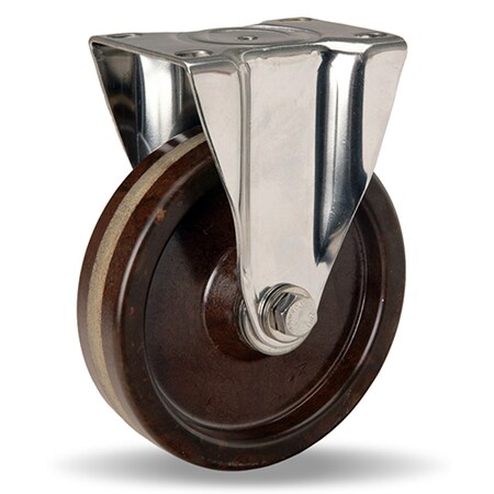 Hamilton Rigid Caster, Stl 5X1-1/4 PlasteXWhl R-STL-5HHP