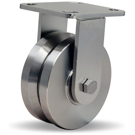 Hamilton Rigid Caster, Whs 5X2 Ss V-Grooved R-WHS-5SVZ