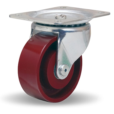 Hamilton Leader Swivel Caster, 4" x 1 1/2" Metal Wheel, 1/2" Straight Roller Bearing S-224-MH