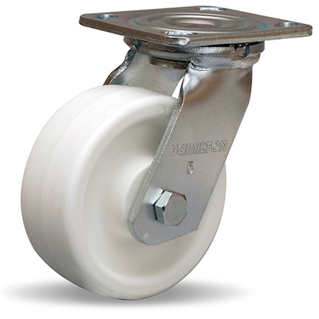 Hamilton Standard Duty Swivel Caster, 5" x 2" Aqualite Polyolefin (75D) Wheel, 3/4" Delrin Bearing S-525-AZ