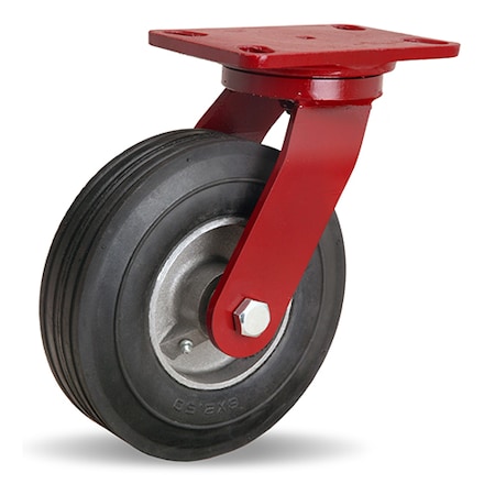 Hamilton Dual Wheel Cush-N-Tuf Swivel Caster, 8" Semi-Pneumatic Tire, 3/4" Straight Roller Bearing S-8008-SU