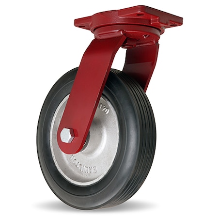 Hamilton Dual Wheel Cush-N-Tuf Swivel Caster, 12" Semi-Pneumatic Tire, 3/4" Straight Roller Bearing S-8012-SU
