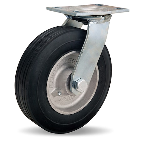 Hamilton Dual Wheel Cush-N-Tuf Swivel Caster, 10" Semi-Pneumatic Tire, 3/4" Straight Roller Bearing S-8410-SU