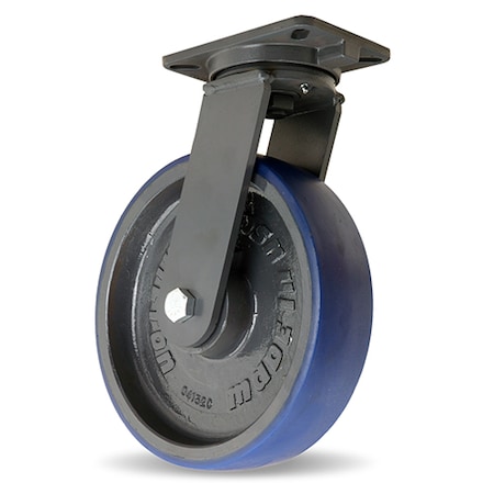 Hamilton Champion Swivel Caster, 12" x 3" Ergo-Glide Polyurethane (85A) on Cast Iron Wheel S-CH-12SPB