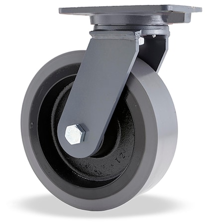 Hamilton Champion Swivel Caster, 12" x 3" DuraGlide 1" thick Polyurethane (95A) on Cast Iron Wheel S-CH-12GB95