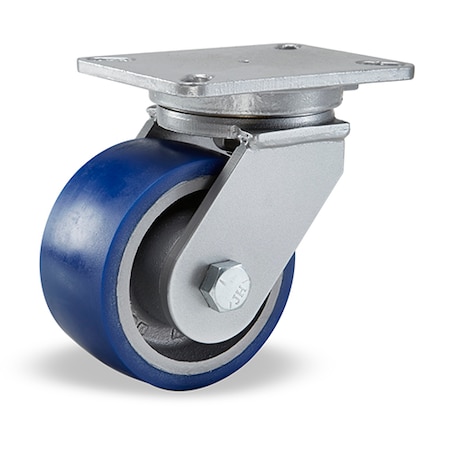 Hamilton Champion Swivel Caster, 6" x 3" Ergo-Glide Polyurethane (85A) on Cast Iron Wheel S-CH-63SPT