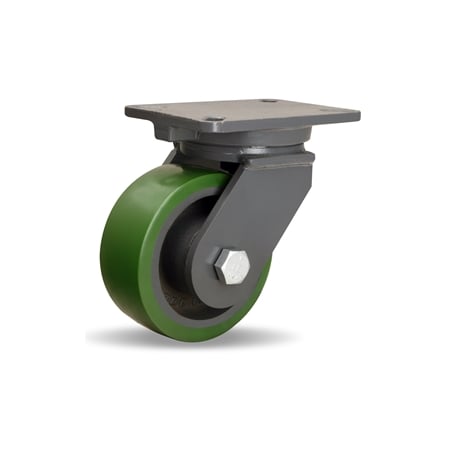 Hamilton Champion Swivel Caster, 6" x 2-1/2" Duralast Polyurethane (95A) on Cast Iron Wheel S-CH-6DB