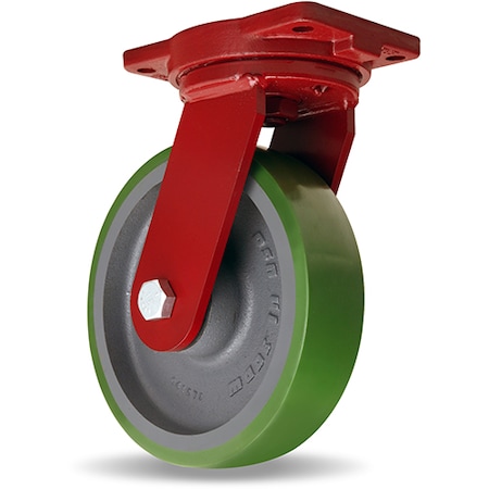 Hamilton Extra Heavy Duty Swivel Caster, 10" x 2 1/2" Duralast Polyurethane (95A) on Cast Iron Wheel S-EHD-10DB