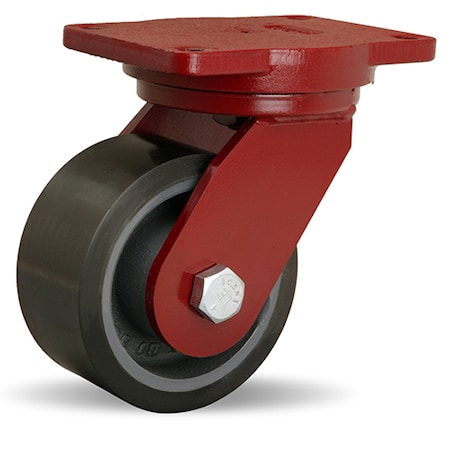 Hamilton Extra Heavy Duty Swivel Caster, 6" x 3" Duralast XC Polyurethane (70D) on Cast Iron Wheels S-EHD-63DT70