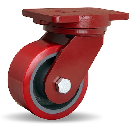 Hamilton Extra Heavy Duty Swivel Caster, 6" x 3" Ultralast Premium Polyurethane (95A) on Forged Steel Wheel S-EHD-63TRT