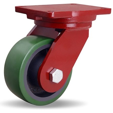 Hamilton Extra Heavy Duty Swivel Caster, 6" x 2 1/2" Duralast Polyurethane (95A) on Cast Iron Wheel S-EHD-6DT