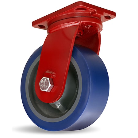 Hamilton Enhanced Precision Super Duty Swivel Caster, 10" x 4" Superlast Polyurethane on Forged Steel Wheel S-EPSD-104SYT