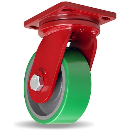 Hamilton Enhanced Precision Super Duty Swivel Caster, 8" x 3" Duralast Polyurethane (95A) on Cast Iron Wheel S-EPSD-83DB