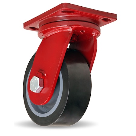 Hamilton Enhanced Precision Super Duty Swivel Caster, 8" x 3" Superlast XC Polyurethane on Forged Steel Wheel S-EPSD-83SYT70
