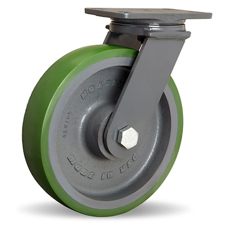 Hamilton Extended Service Swivel Caster, 10" x 2-1/2" Duralast Polyurethane (95A) on Cast Iron Wheel S-ES-10DB
