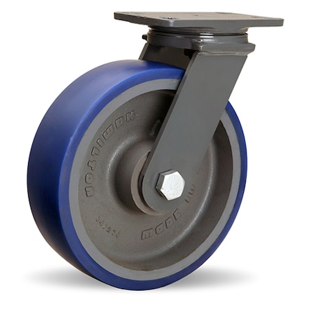 Hamilton Extended Service Swivel Caster, 10" x 3" Ergo-Glide Polyurethane (85A) on Cast Iron Wheel S-ES-13SPB
