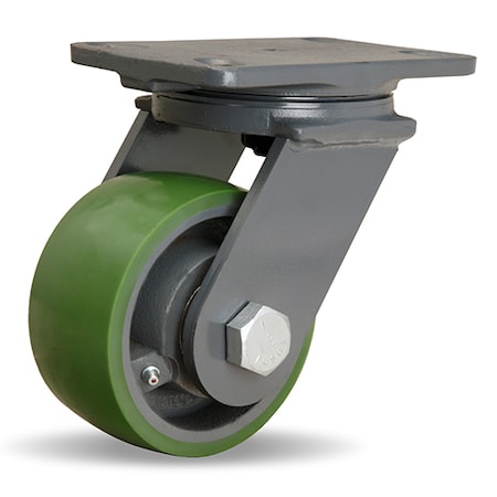 Hamilton Extended Service Swivel Caster, 5" x 2 1/2" Duralast Polyurethane (95A) on Cast Iron Wheel S-ES-5DH