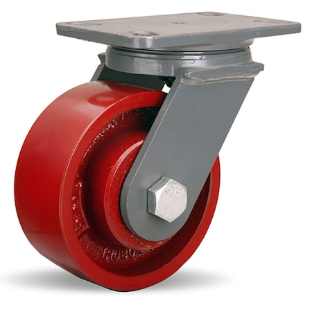 Hamilton Extended Service Swivel Caster, 6" x 2-1/2" Metal Wheel, 1" Straight Roller Bearing S-ES-6MH