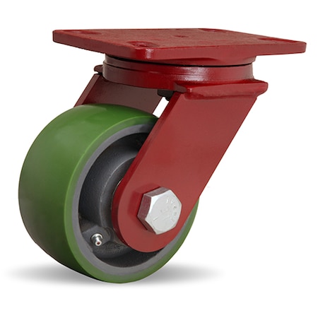 Hamilton ForgeMaster Swivel Caster, 5" x 2 1/2" Duralast Polyurethane (95A) on Cast Iron Wheel S-FM-5DH