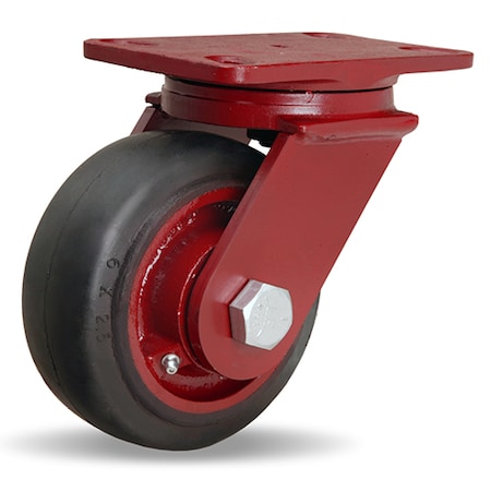 Hamilton ForgeMaster Swivel Caster, 6" x 2-1/2" Mold-On Rubber on Cast Iron Wheel, 3/4" Precison Taper Bearing S-FM-6RT