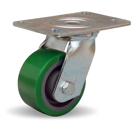 Hamilton General Service Swivel Caster, 4" x 2" Duralast Polyurethane (95A) on Cast Iron Wheels S-GS-4DB