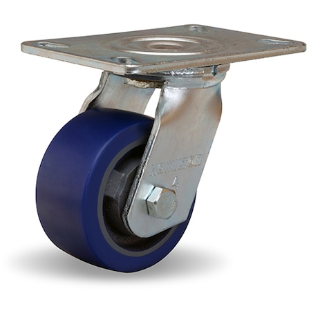 Hamilton General Service Swivel Caster, 4" x 2" Ergo-Glide Polyurethane (85A) on Cast Iron Wheels S-GS-4SPB