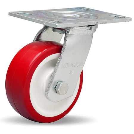 Hamilton General Service Swivel Caster, 5" x 2" Poly-Tech Polyurethane (95A) on Polypropylene Wheel S-GS-5NF