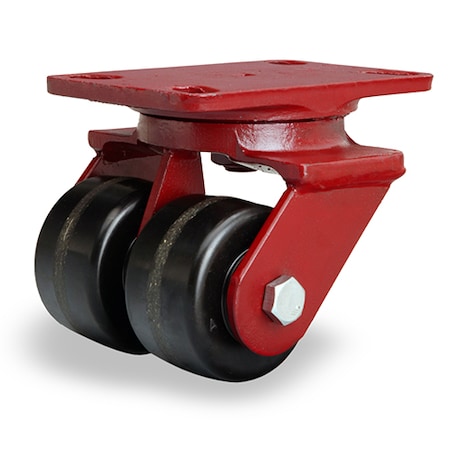 Hamilton Heavy Service Dual-Wheel Swivel Caster, 3 1/4"X2" Plastex Phenolic Wheels, 3/4" Straight Roller Bearng S-HS2-3P