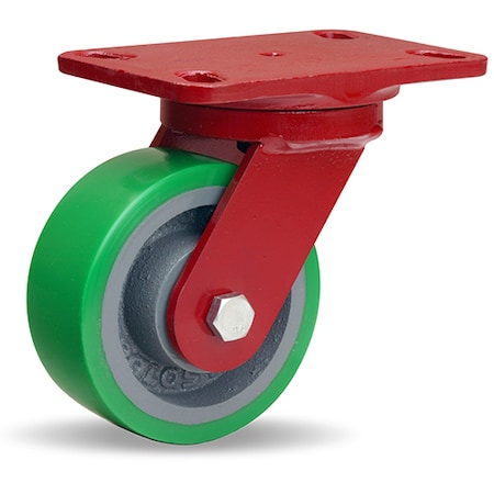 Hamilton Heavy Service Swivel Caster, 5" x 2" Duralast Polyurethane Wheels, 3/4" Precision Tapered Bearing S-HS-5DT