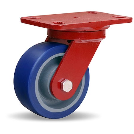 Hamilton Heavy Service Swivel Caster, 5" x 2" Ergo-Glide Wheel (85A), 1/2" Precision Tapered Bearing S-HS-5SPT