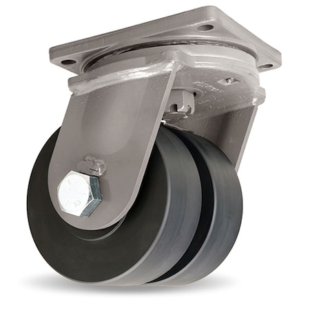 Hamilton Maxi-Duty Dual-Wheel Swivel Caster, 6" x 3" Nylast High Performance Cast Nylon Wheels S-MDD-63NYB