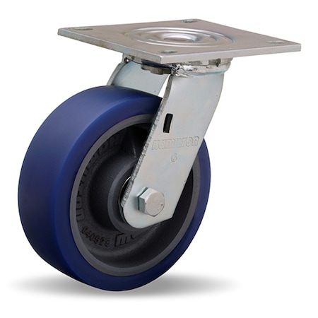 Hamilton Medium Service Swivel Caster, 6" x 2" Ergo-Glide Polyurethane (85A) on Cast Iron Wheels S-MS-6SPB
