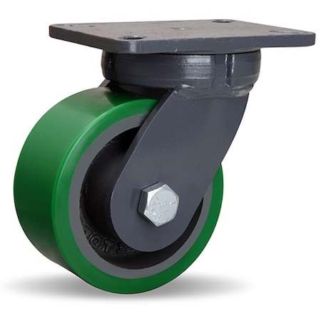 Hamilton Super Endurance Swivel Caster, 6" x 3" Duralast Polyurethane (95A) on Cast Iron Wheel S-SEC-63DT
