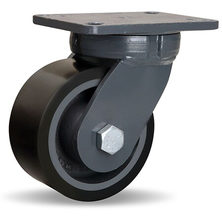 Hamilton Super Endurance Swivel Caster, 6" x 3" Duralast XC Polyurethane (70D) on Cast Iron Wheel S-SEC-63DB70