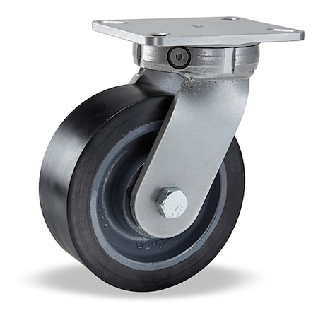 Hamilton Super Endurance Swivel Caster, 8" x 3" Superlast XC Polyurethane (70D) on Forged Steel Wheel S-SEC-83SYT70