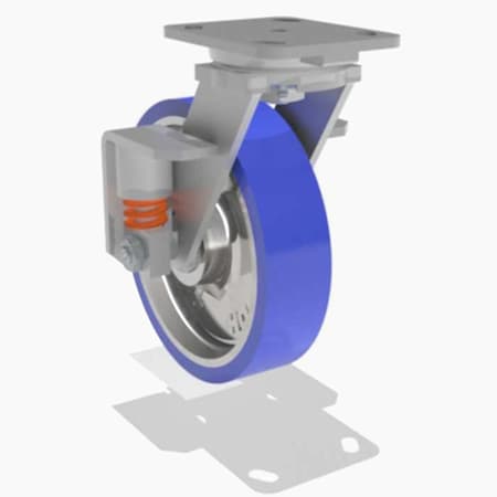 Hamilton Swivel Spring, Loaded Wh 8X2 Poly-Soft S-SPWH-8SPB-1