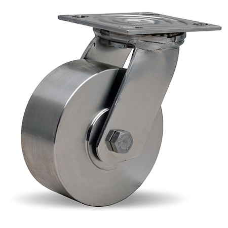 Hamilton Stainless Steel Swivel Caster, 5" x 2" Stainless Steel Wheel, 3/4" Delrin Bearing S-STA-5SZ