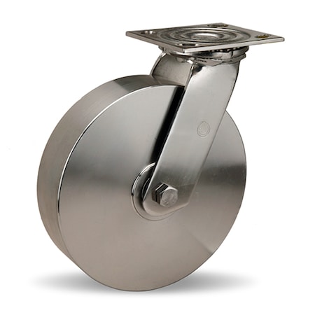 Hamilton Stainless Steel Swivel Caster, 8" x 2" Stainless Steel Wheel, 3/4" Plain Bore S-STA-8S