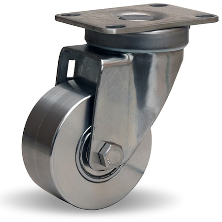 Hamilton Stainless Steel Swivel Caster, 3"X1 3/8" Stainless Steel Wheel S-STL-3SB
