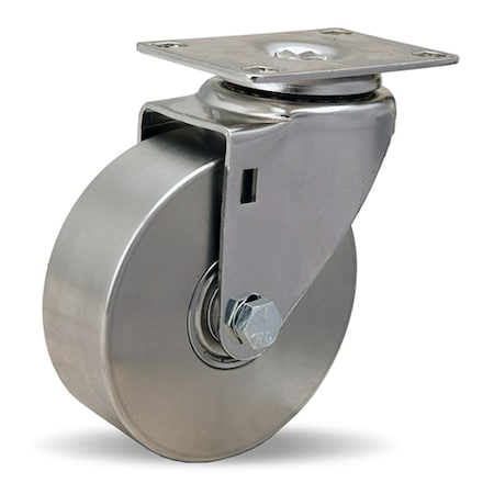 Hamilton Stainless Steel Swivel Caster, 4"X1 3/8" Stainless Steel Wheel S-STL-4SB