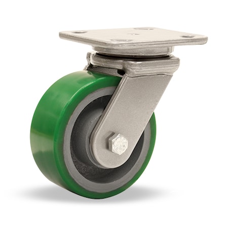 Hamilton Workhorse Swivel Caster, 5" x 2" Duralast Polyurethane (95A) on Cast Iron Wheel S-WH-5DB