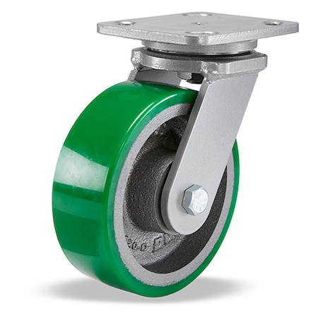 Hamilton Workhorse Swivel Caster, 6" x 2" Duralast Polyurethane Wheels, 1/2" Precision Tapered Bearings. S-WH-6DT