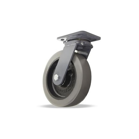 Hamilton Workhorse Swivel Caster, 8" x 2" DuraGlide Wheel 1" thick Polyurethane (95A) Wheel S-WH-8GB95