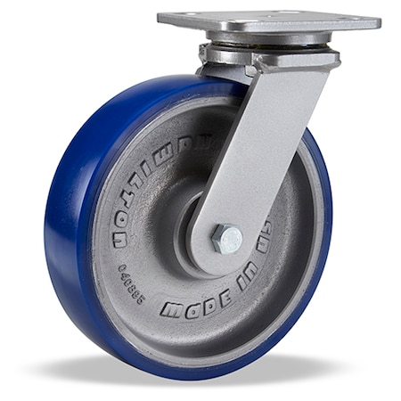 Hamilton Workhorse Swivel Caster, 8" x 2" Ergo-Glide Wheel (85A), 1/2" Precison Tapered Bearings S-WH-8SPT
