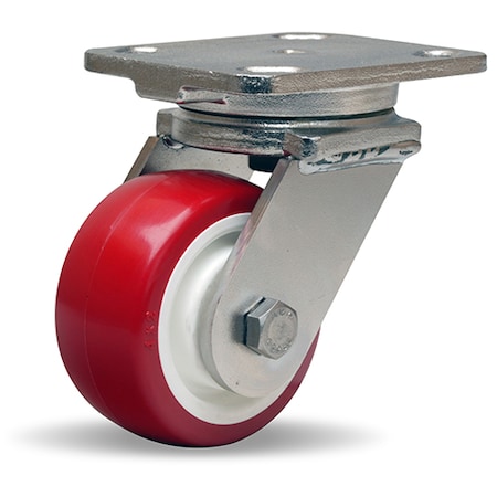 Hamilton Stainless Steel Workhorse Swivel Caster, 4" x 2" Poly-Tech S-WHS-4NFZ