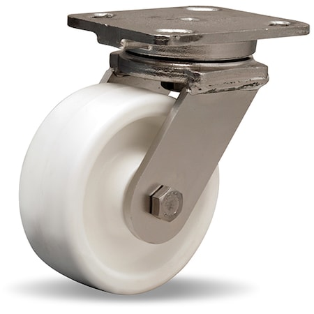 Hamilton Stainless Steel Workhorse Swivel Caster, 5" x 2" Aqualite, Polyolefin (75D) Wheel S-WHS-5AZ