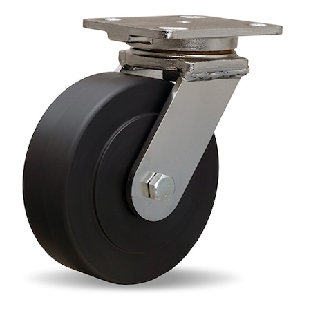 Hamilton Stainless Steel Workhorse Swivel Caster, 6" x 2" Nylast High Performance Cast Nylon Wheel S-WHS-6NYSB